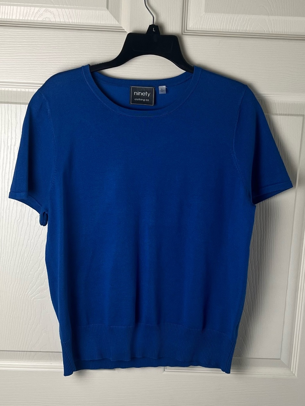 Ninety Clothing Co. Royal Blue Short Sleeve Knit Top
